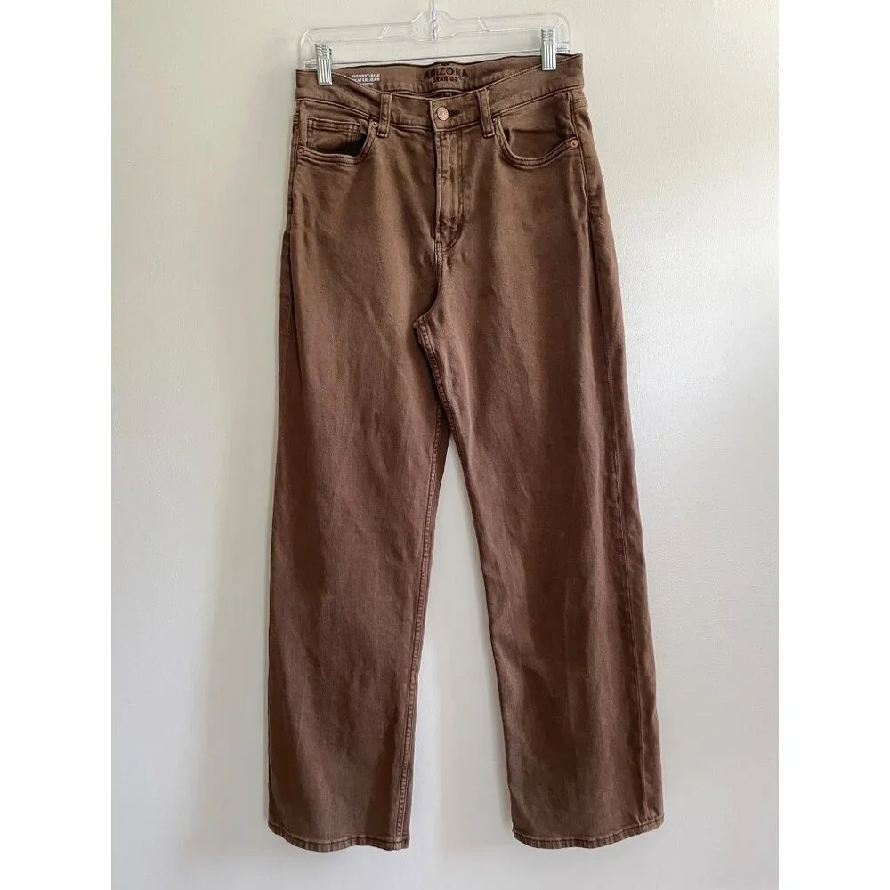 Arizona Jean Co High Rise Skater Jean Juniors 9 Brown Denim Wide Leg